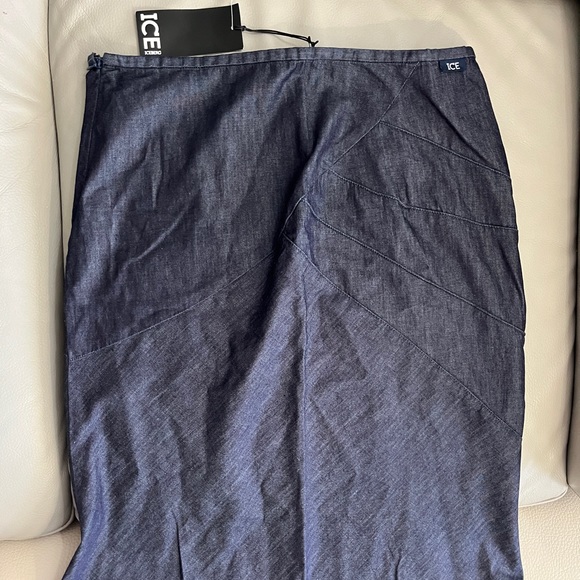 NWT - Ice Iceberg Women’s Denim Look Long Skirt - Made it Italy - US S, L - Picture 6 of 11